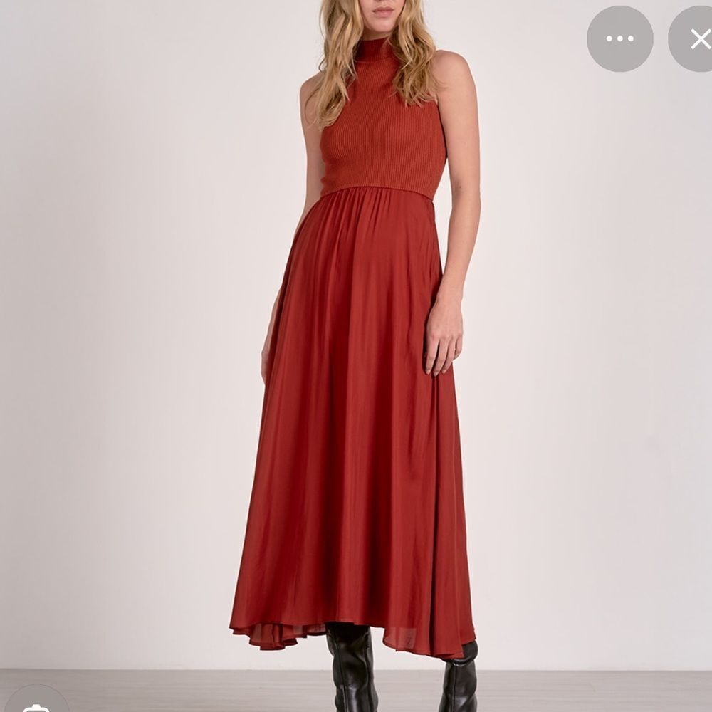 ELAN MOCKNECK SLEEVELESS DRESS RUST NWT - Picture 3 of 4